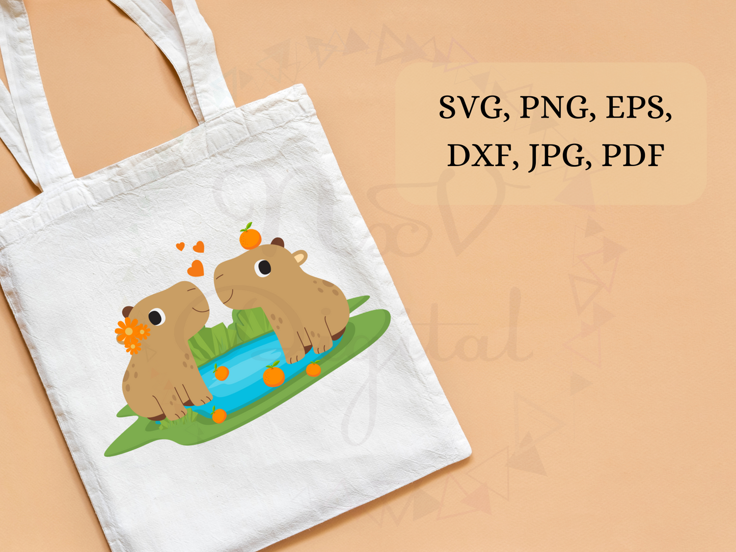 Couple Capybara Svg