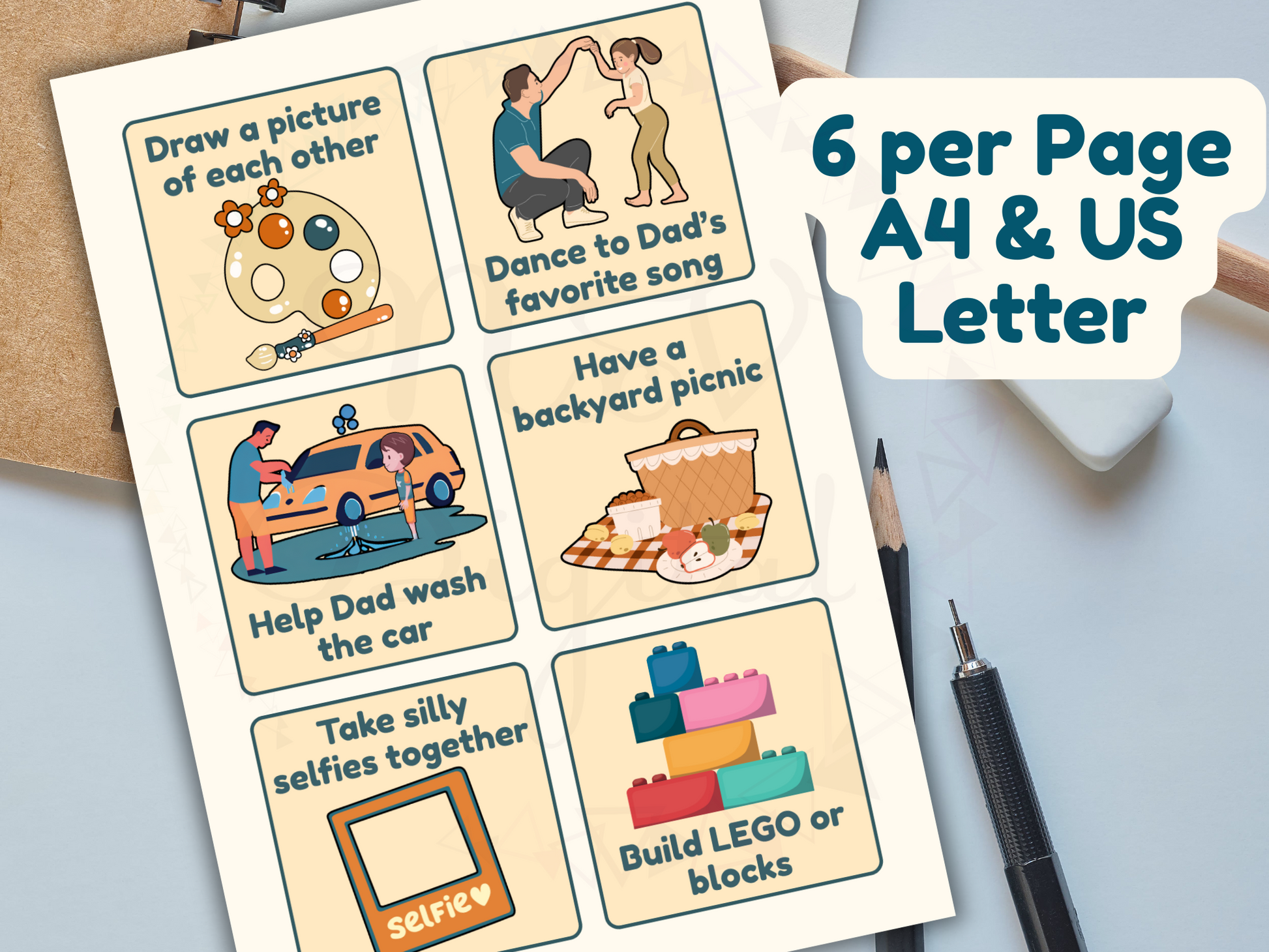 50 fun things to do with dad – digital download gift idea for kids