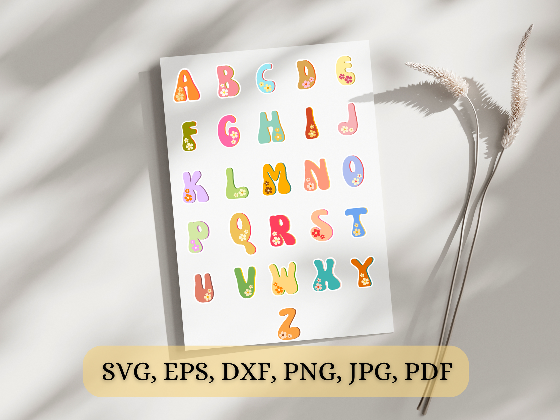 retro groovy alphabet