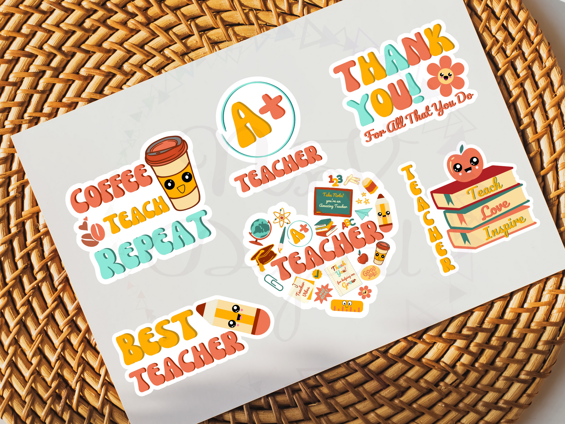 Set of 6 teacher appreciation gift tags