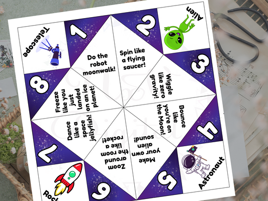 Galaxy background with folded printable