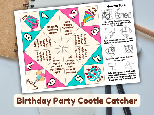 Printable birthday cootie with colored pencils