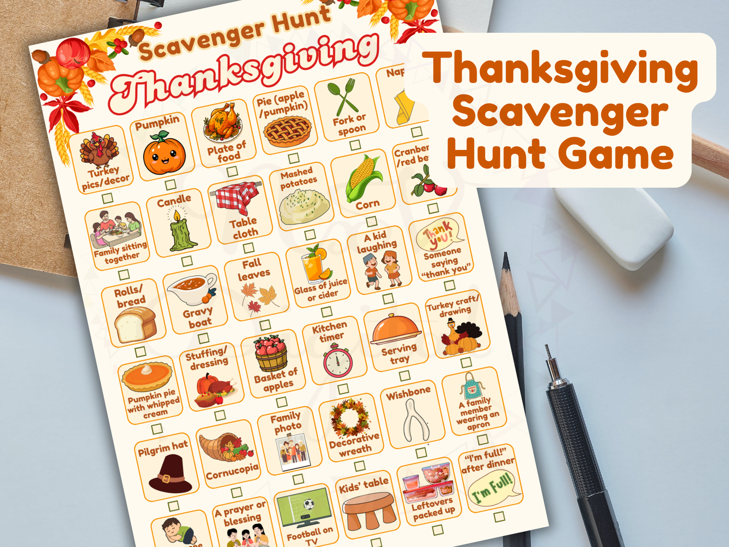 Thanksgiving Scavenger Hunt Printable – Fun Kids & Family Holiday Game