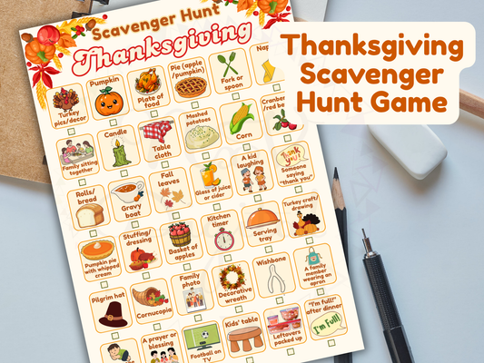 Thanksgiving Scavenger Hunt Printable – Fun Kids & Family Holiday Game