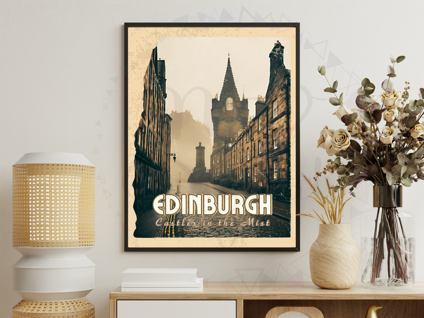 Edinburgh Vintage Travel Poster | Scottish Castle Wall Art