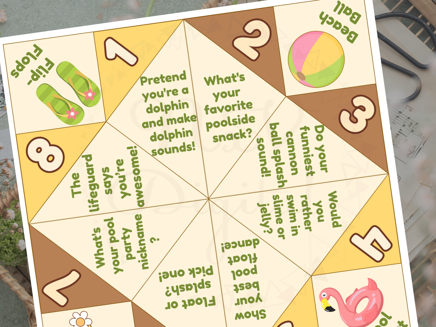 Pool Day activity shown in classroom setting