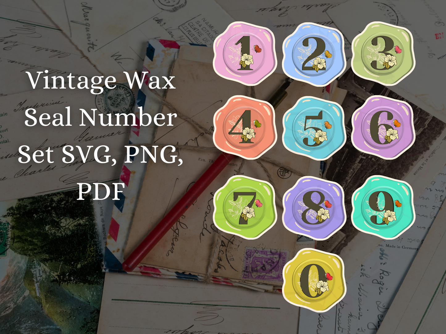 Junk Journal Wax Seal Alphabet Letters