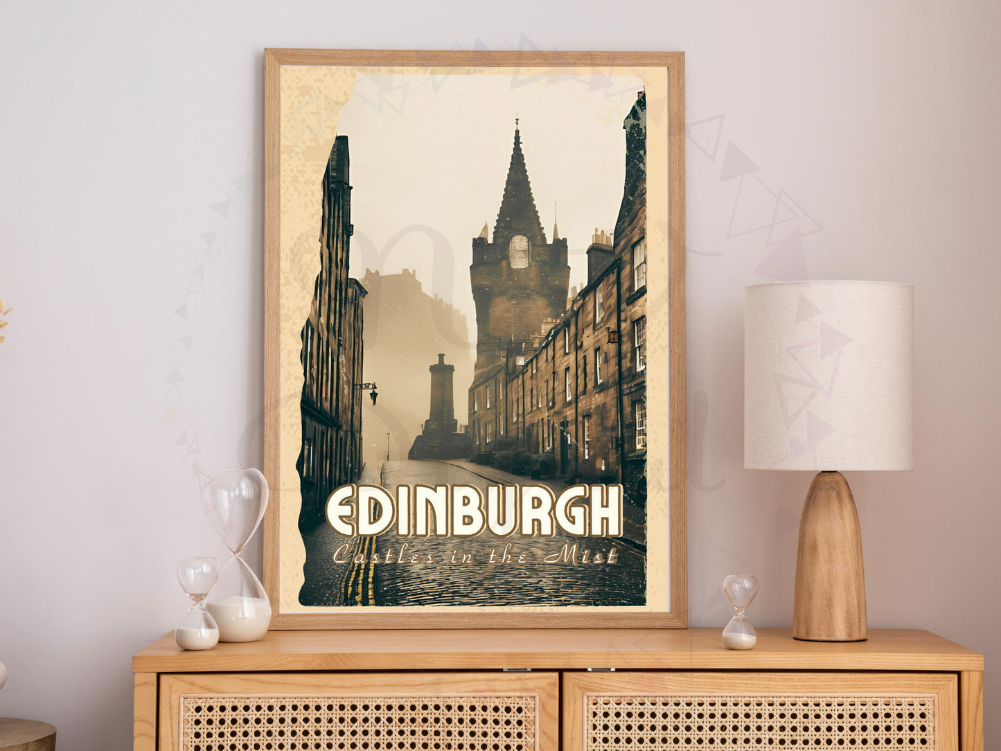 Edinburgh Vintage Travel Poster | Scottish Castle Wall Art