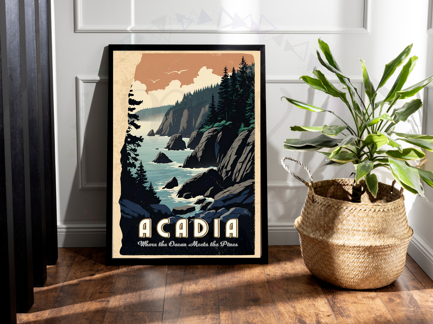 Acadia National Park Poster | Vintage Maine Travel Wall Art Print