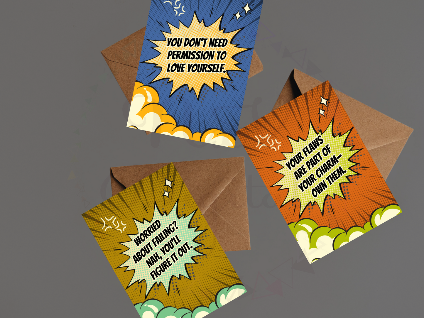 Colorful Comic Affirmation Cards | Fun & Motivating