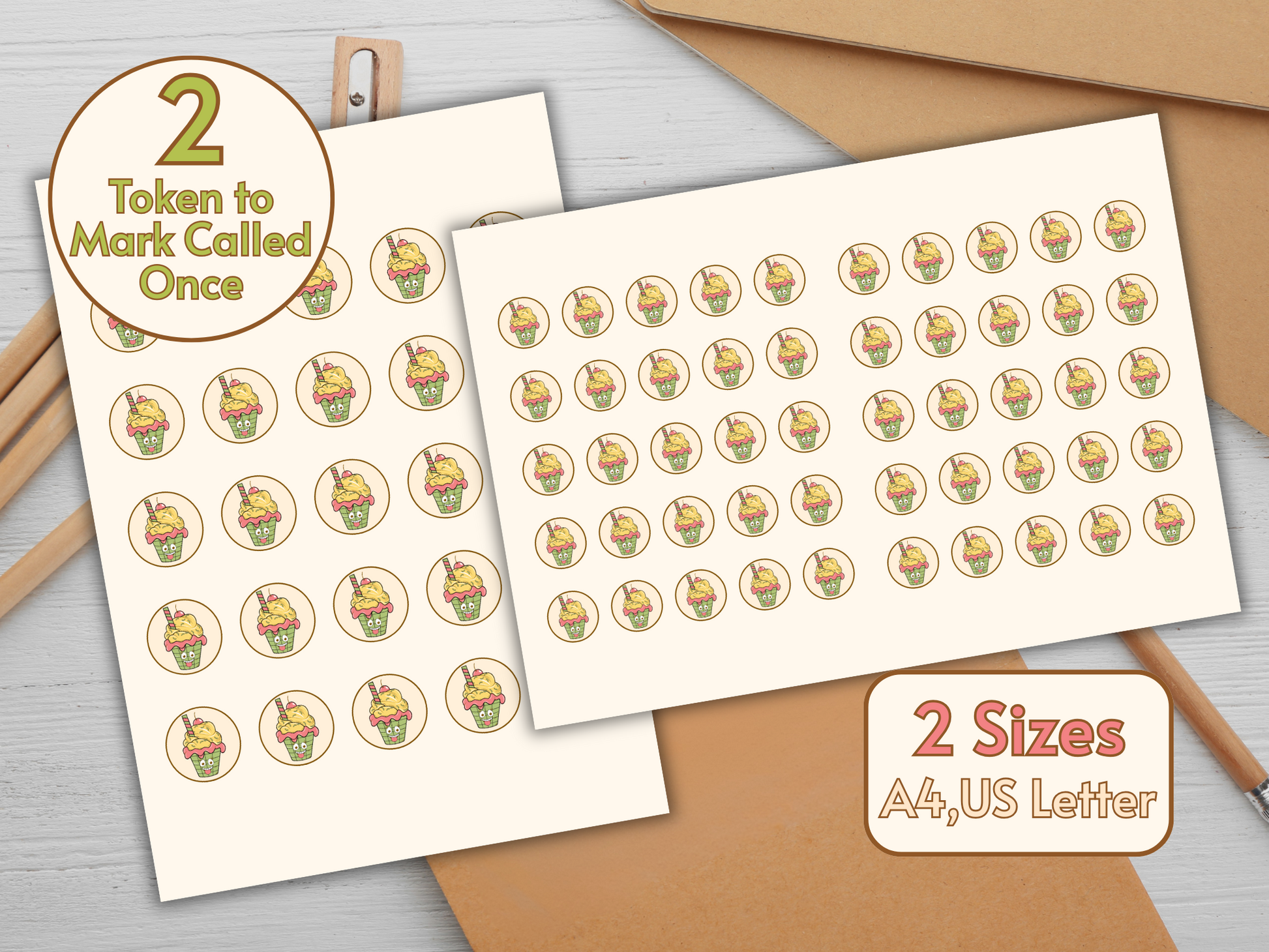 Set of 50 printable summer bingo cards – single page A4 size