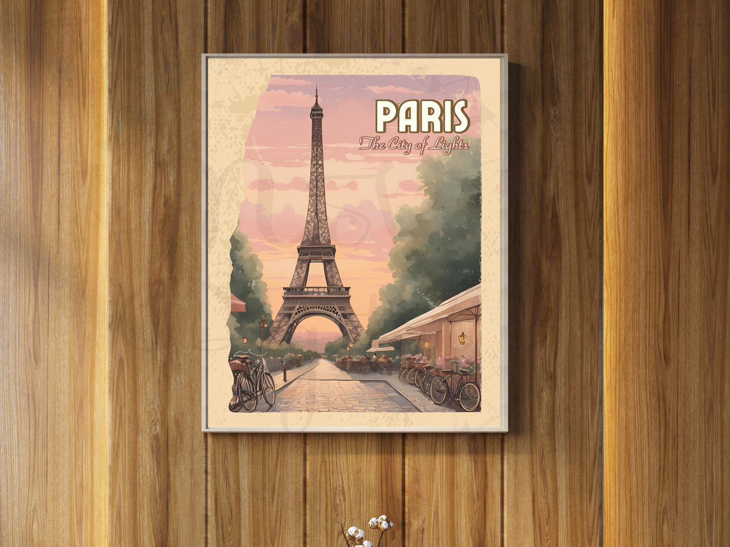 Paris Vintage Travel Poster | The City of Lights | Printable Art
