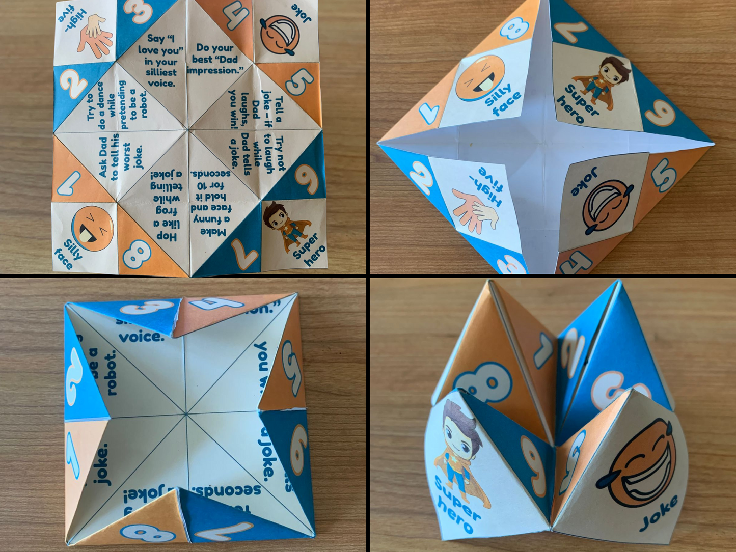 A4 and US Letter printable joke catchers side-by-side