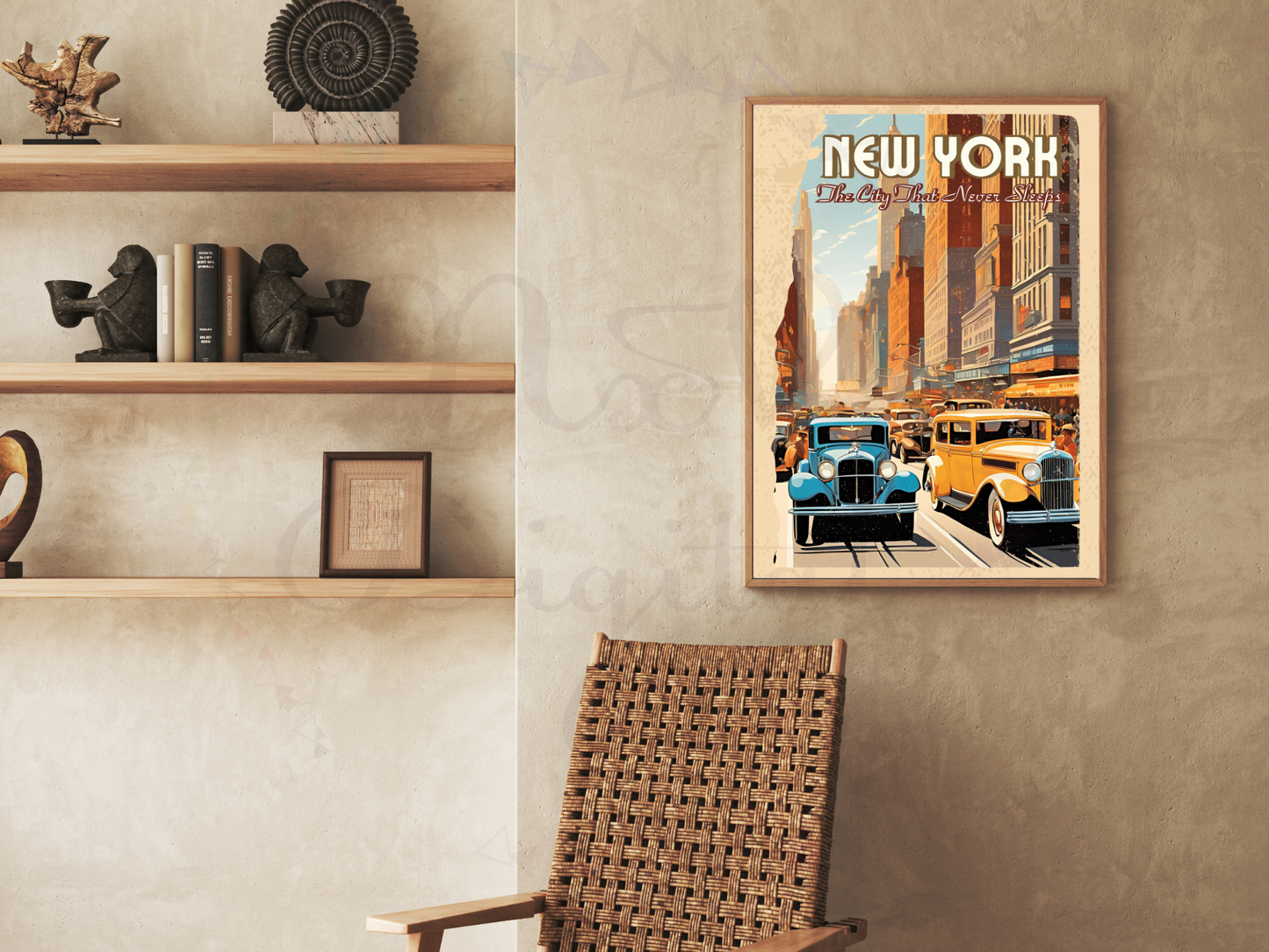 New York Vintage Travel Poster | The City That Never Sleeps