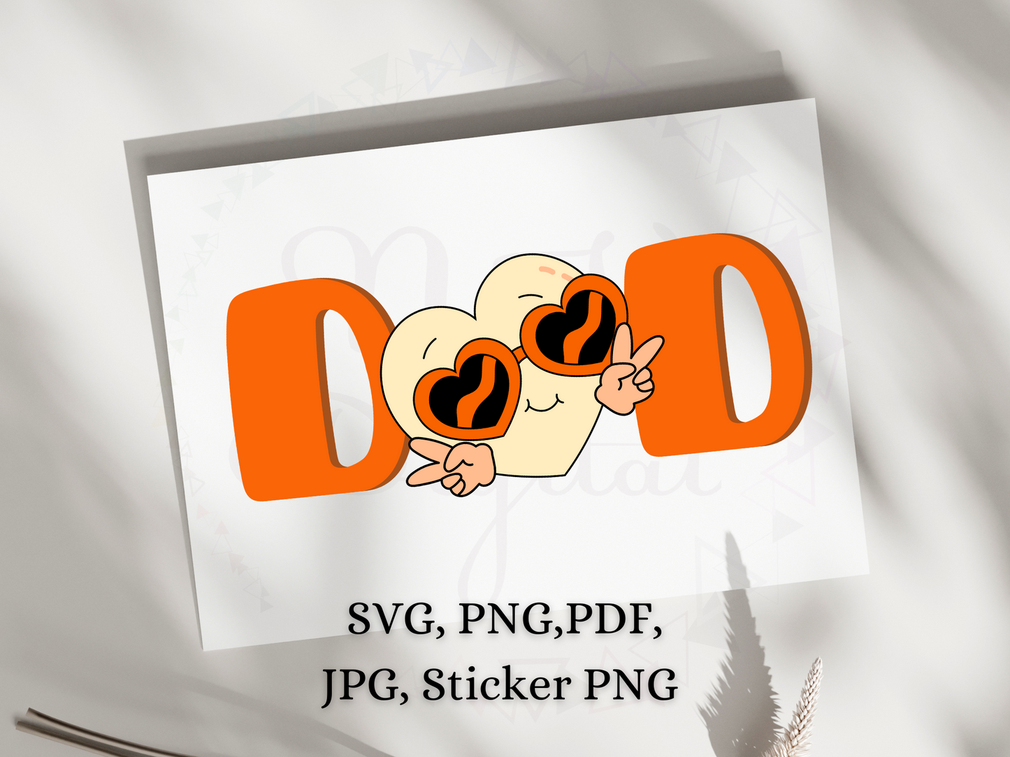 A4 printable sticker sheet featuring 6 fun dad-themed icons