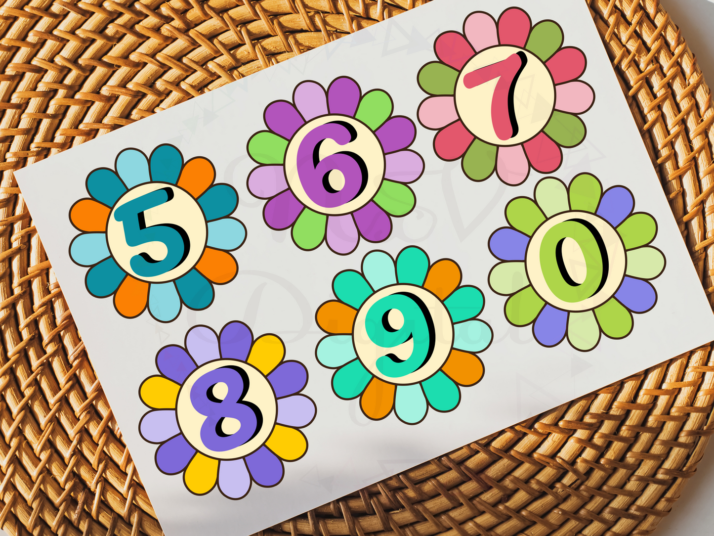 Set of 36 Retro Flower Alphabet