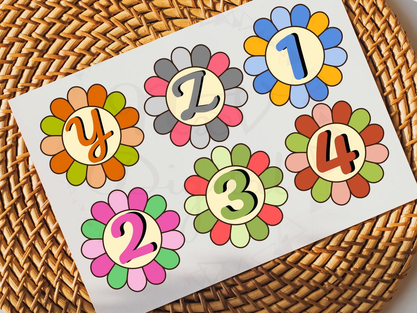 Set of 36 Retro Flower Alphabet