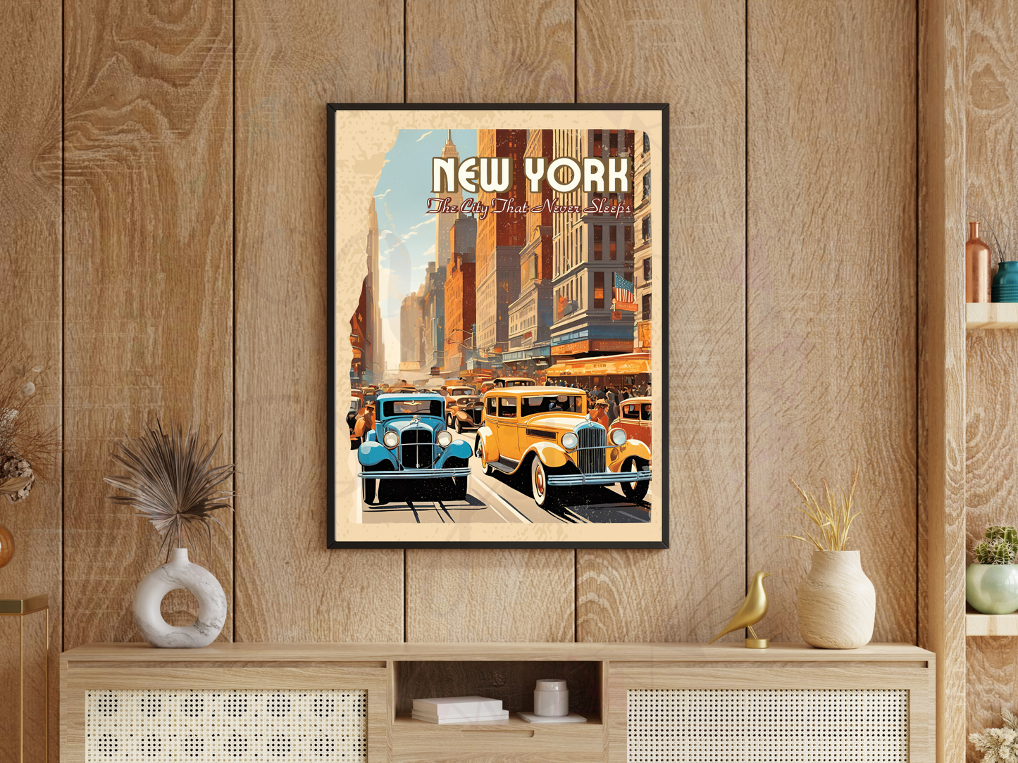New York Vintage Travel Poster | The City That Never Sleeps