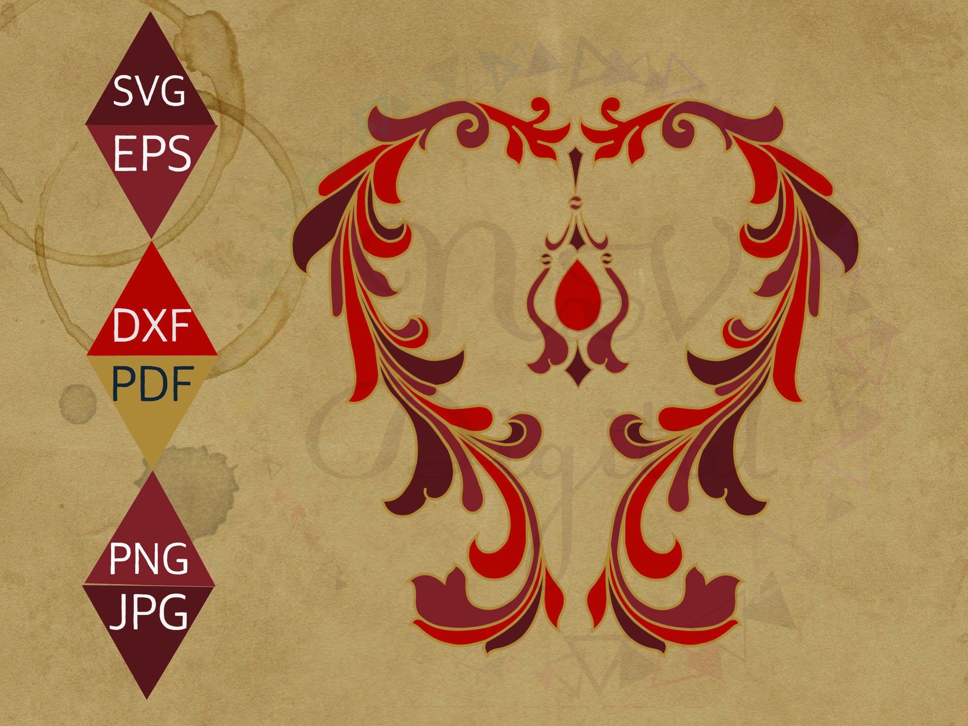 1920s Floral Valentines Svg