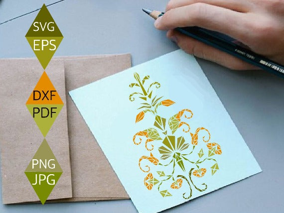 Art Nouveau Christmas Tree Svg