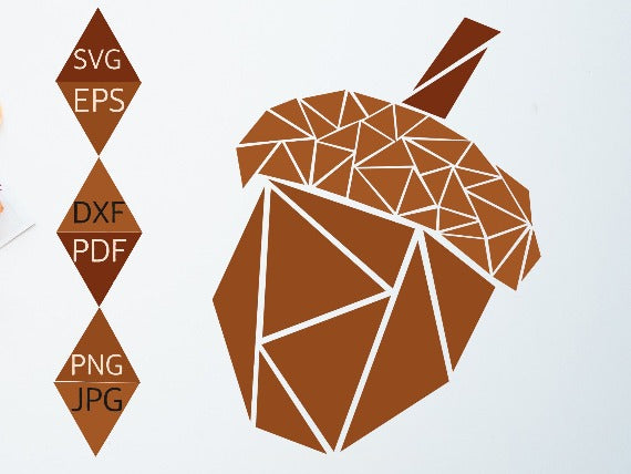 Acorn Brown Nut Mosaic Design svg