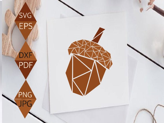 Acorn Brown Nut Mosaic Design on white paper