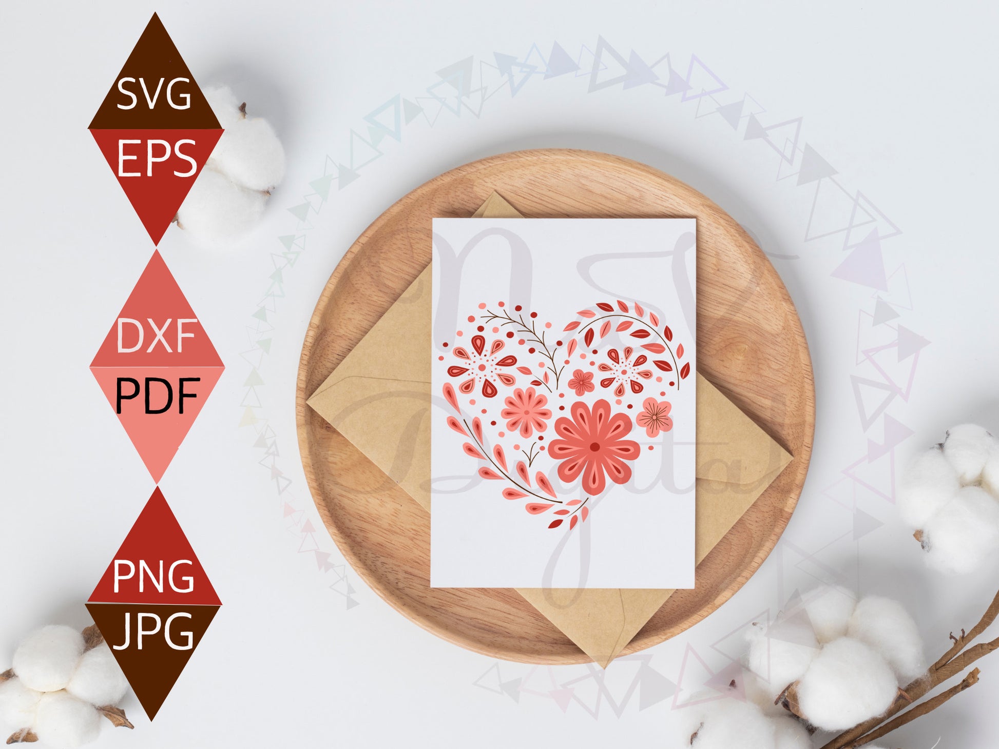 Modern heart shaped design on greeting card