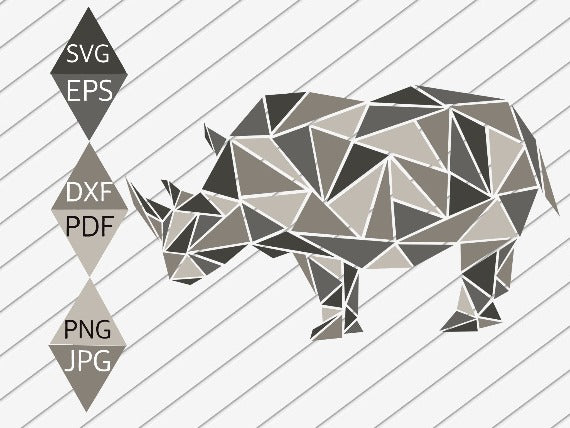 Rustic Rhinoceros Svg
