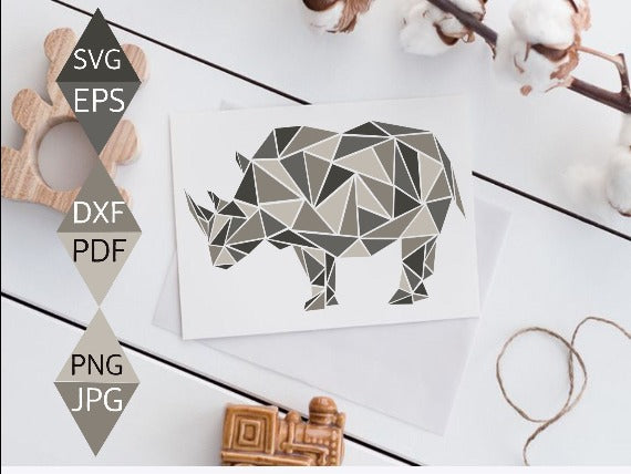 Rustic Rhinoceros Svg