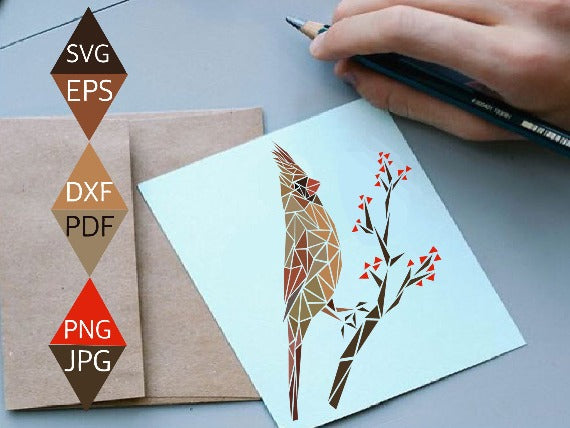 Female Northern Cardinal Bird SVG