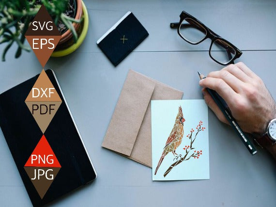 Female Northern Cardinal Bird SVG