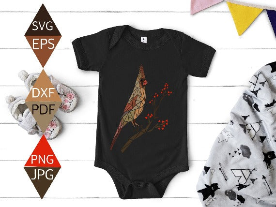 Female Northern Cardinal Bird SVG
