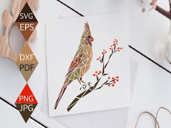 Female Northern Cardinal Bird SVG