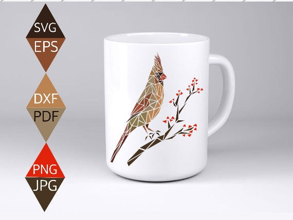 Female Northern Cardinal Bird SVG