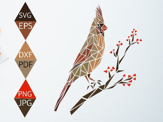 Female Northern Cardinal Bird SVG