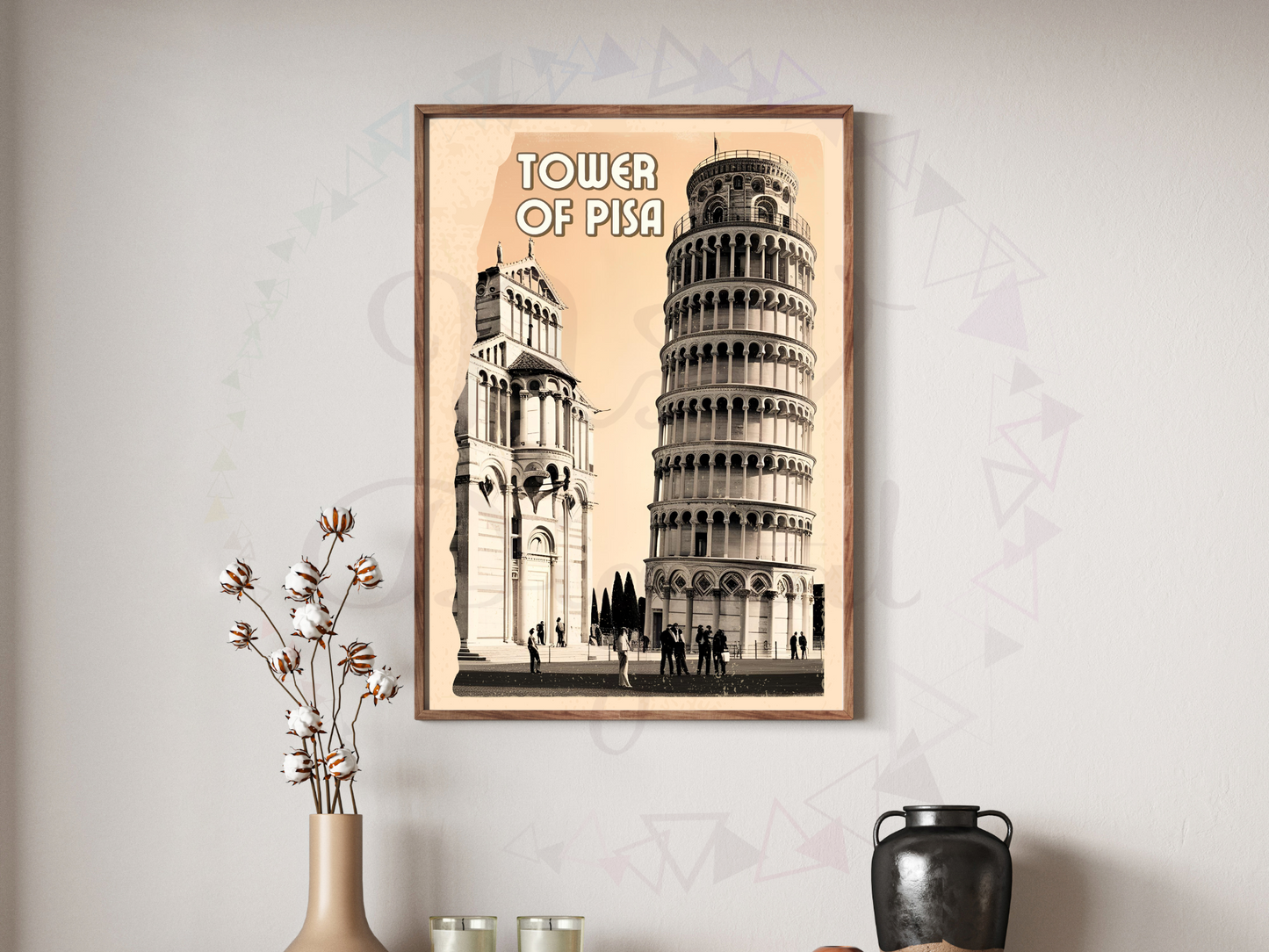 Tower of Pisa Vintage Travel Poster | Italy Printable Wall Art