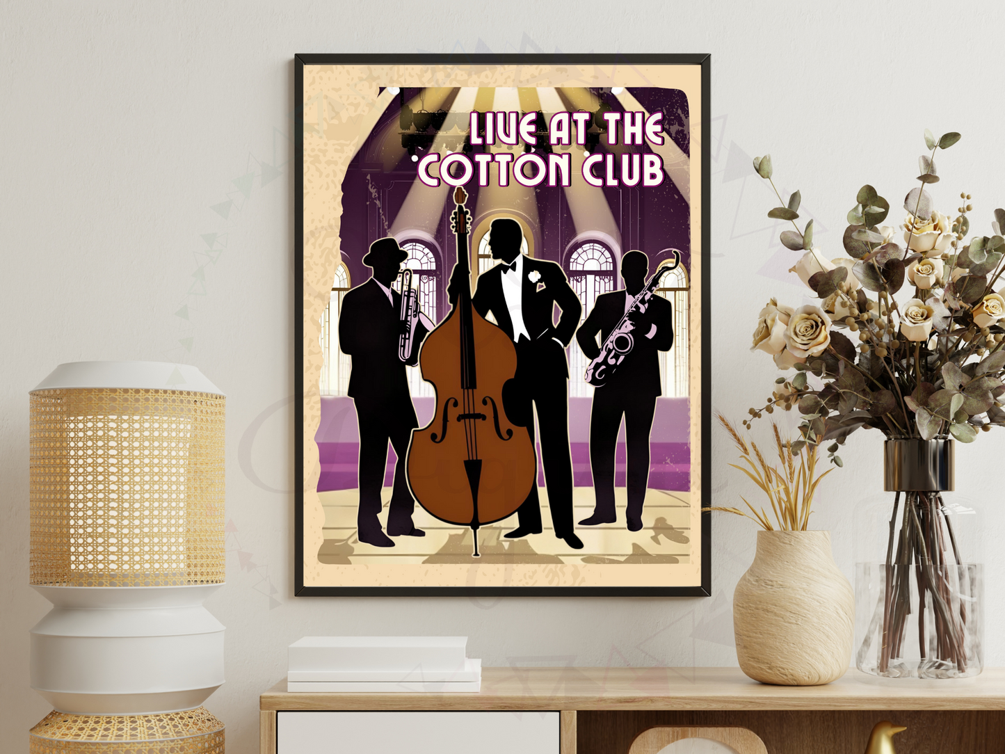 Harlem nightclub-themed printable poster with music band