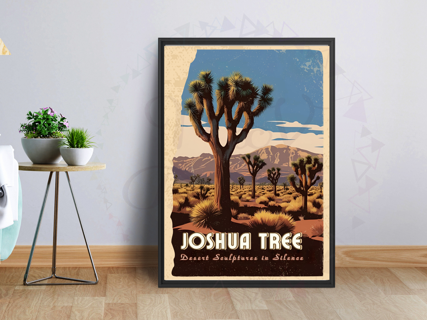 Book mockup with Joshua Tree vintage illustration