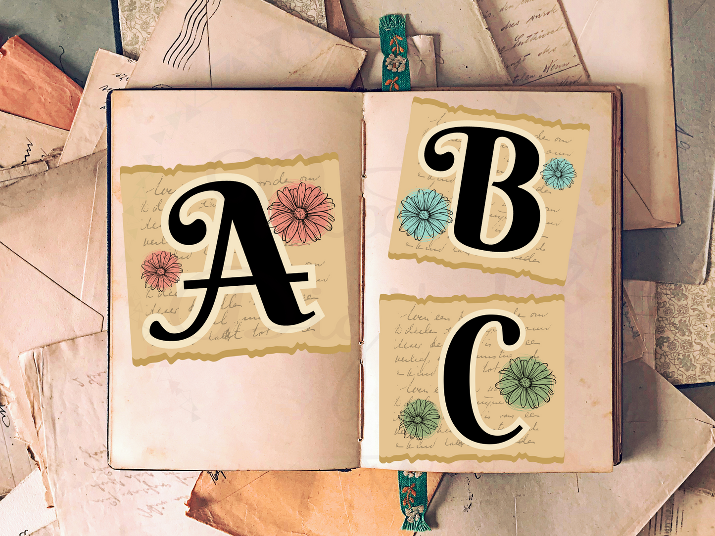 junk journal flower printable