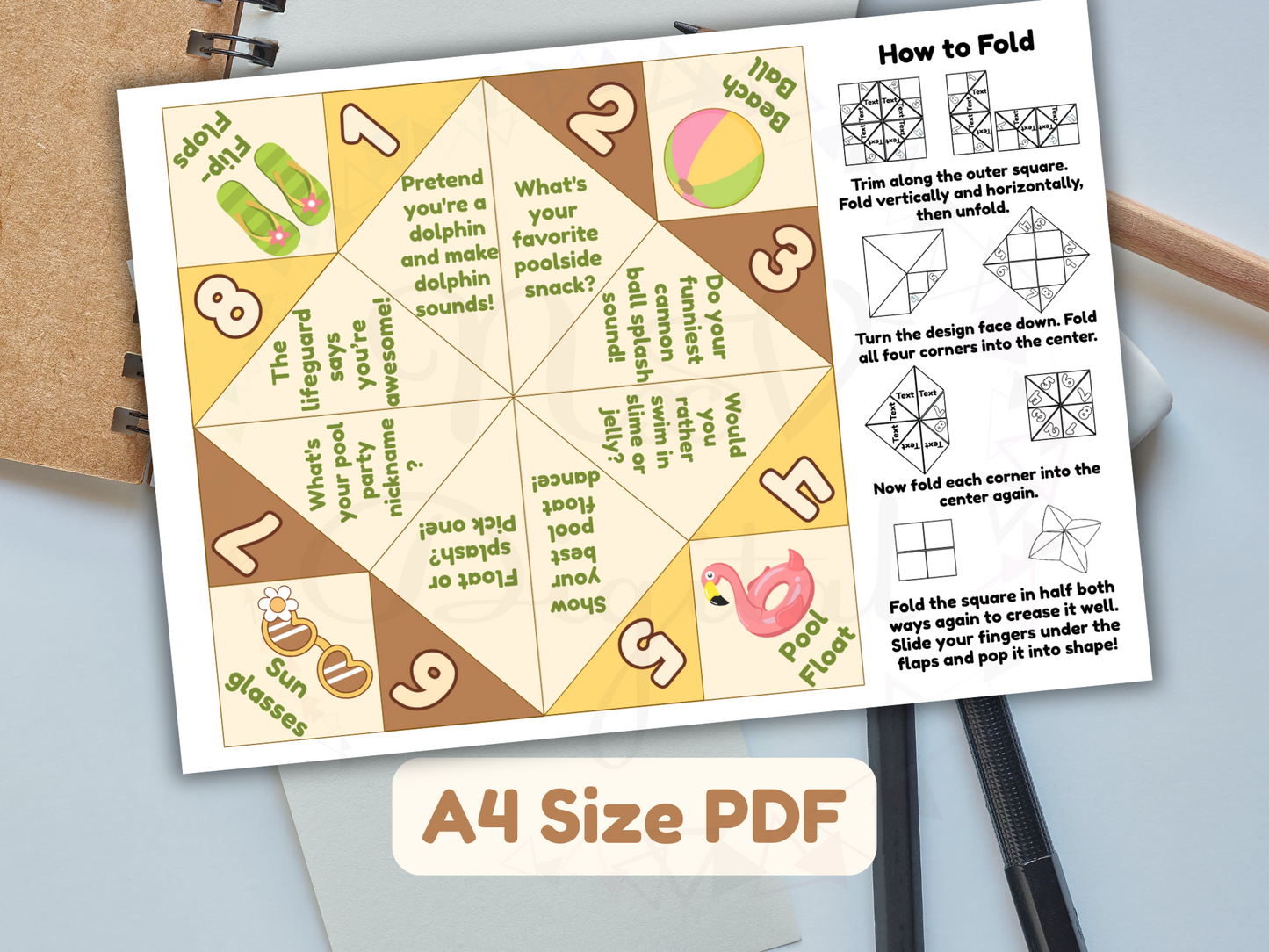 Pool party kids craft idea preview