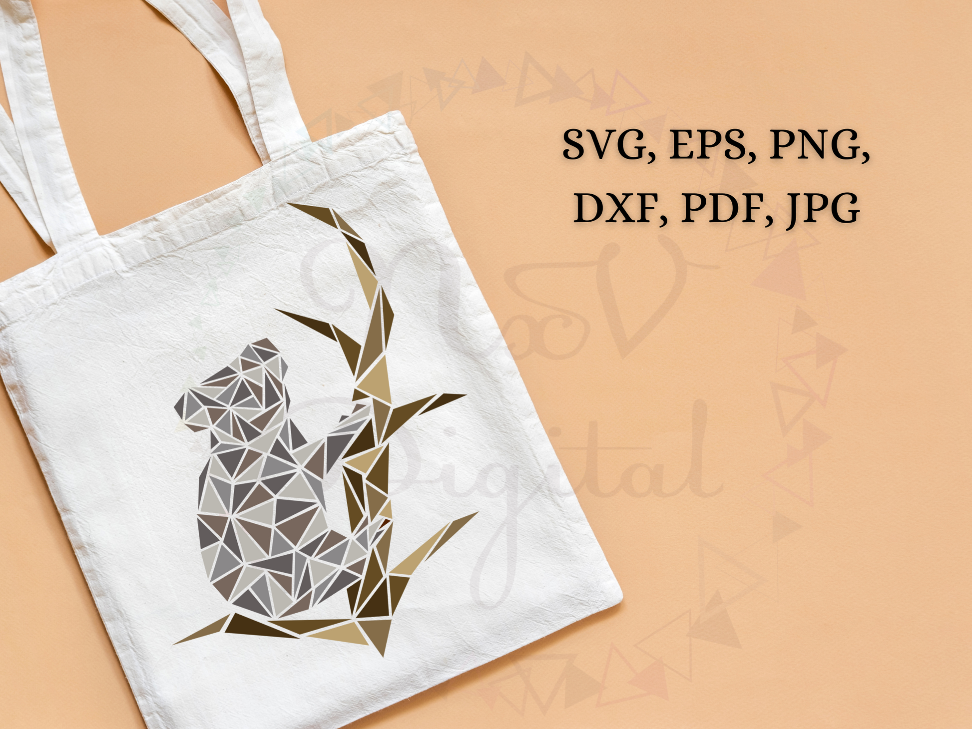 Wild animal SVG koala in earthy tones on a page