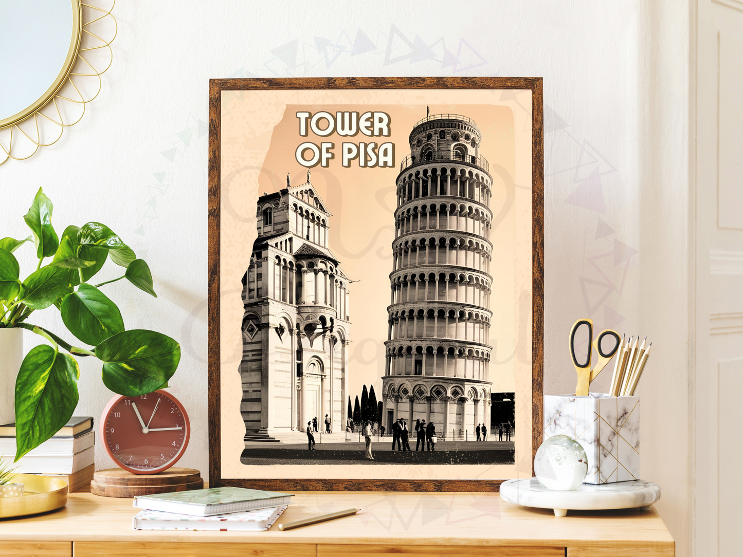 Tower of Pisa Vintage Travel Poster | Italy Printable Wall Art