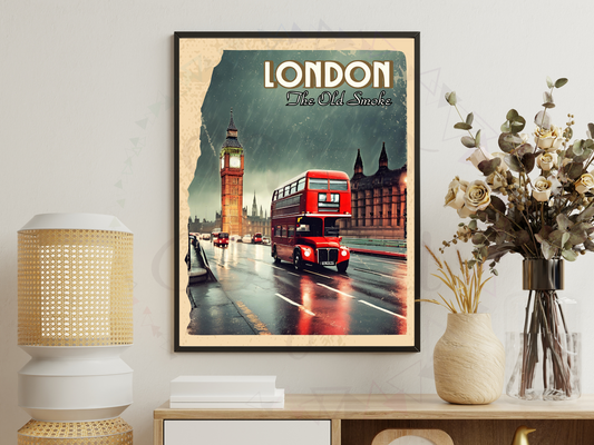 London Vintage Travel Poster Print