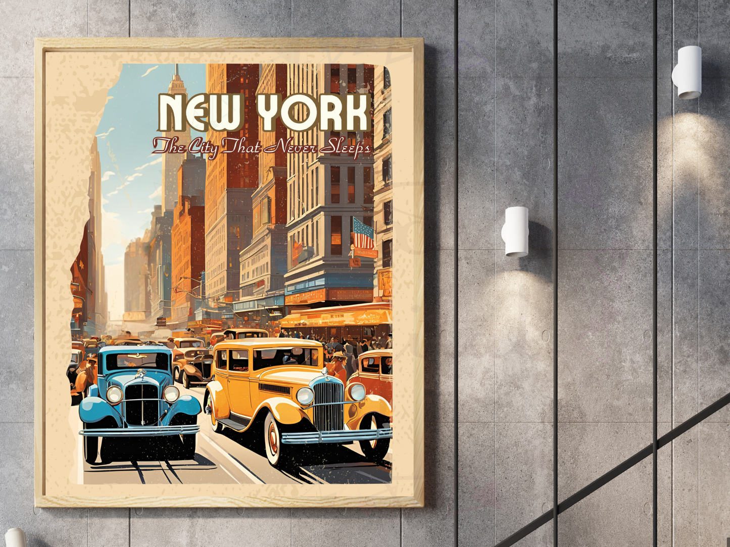 New York Vintage Travel Poster | The City That Never Sleeps