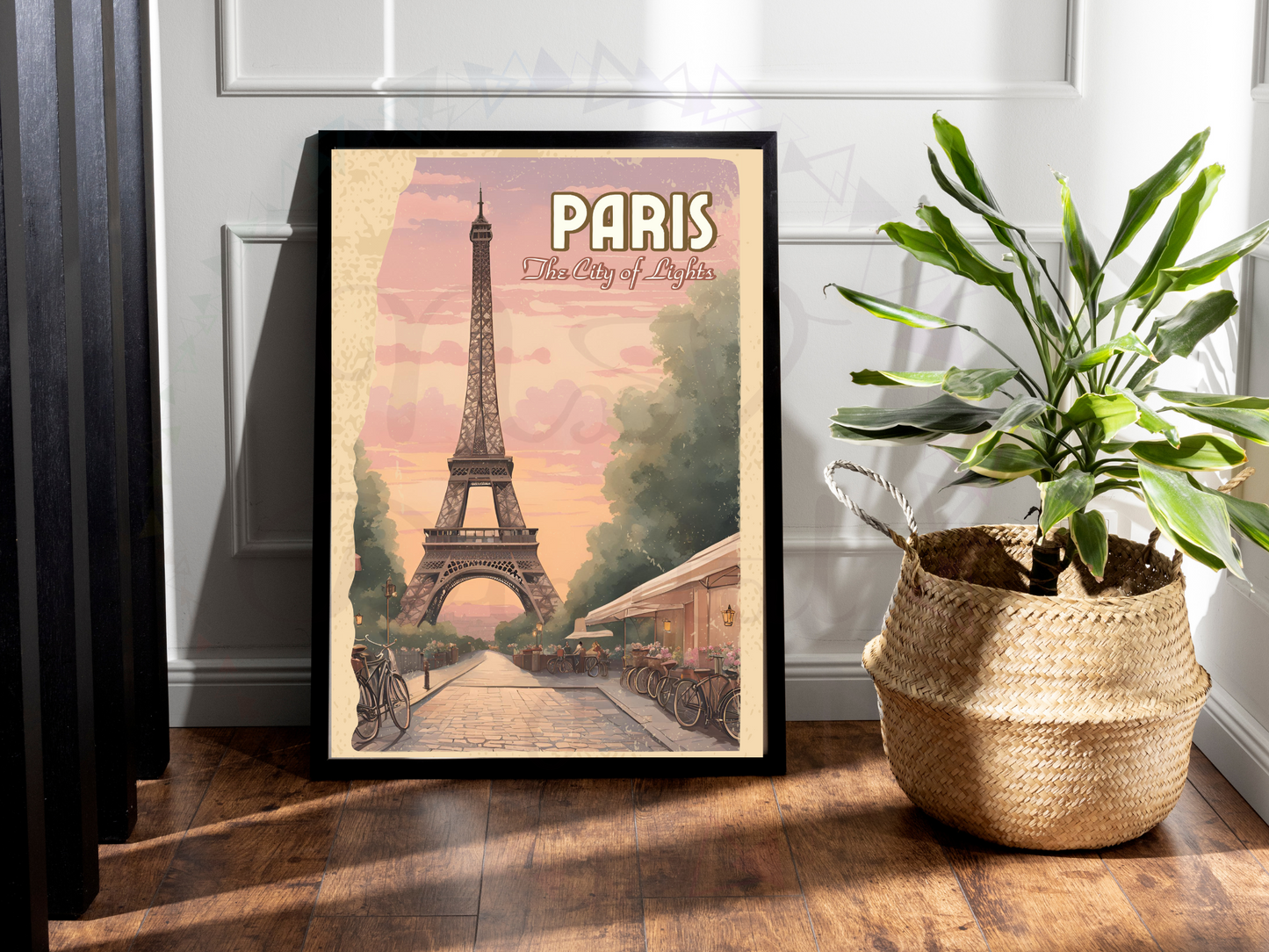 Paris Vintage Travel Poster | The City of Lights | Printable Art