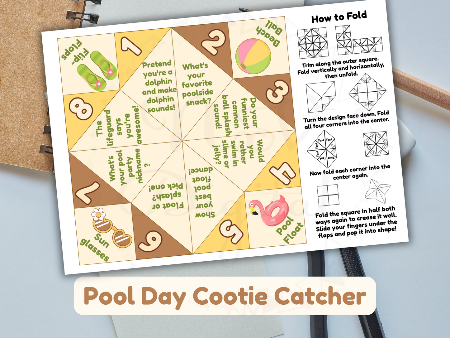 Printable game in holding-in-hand mockup