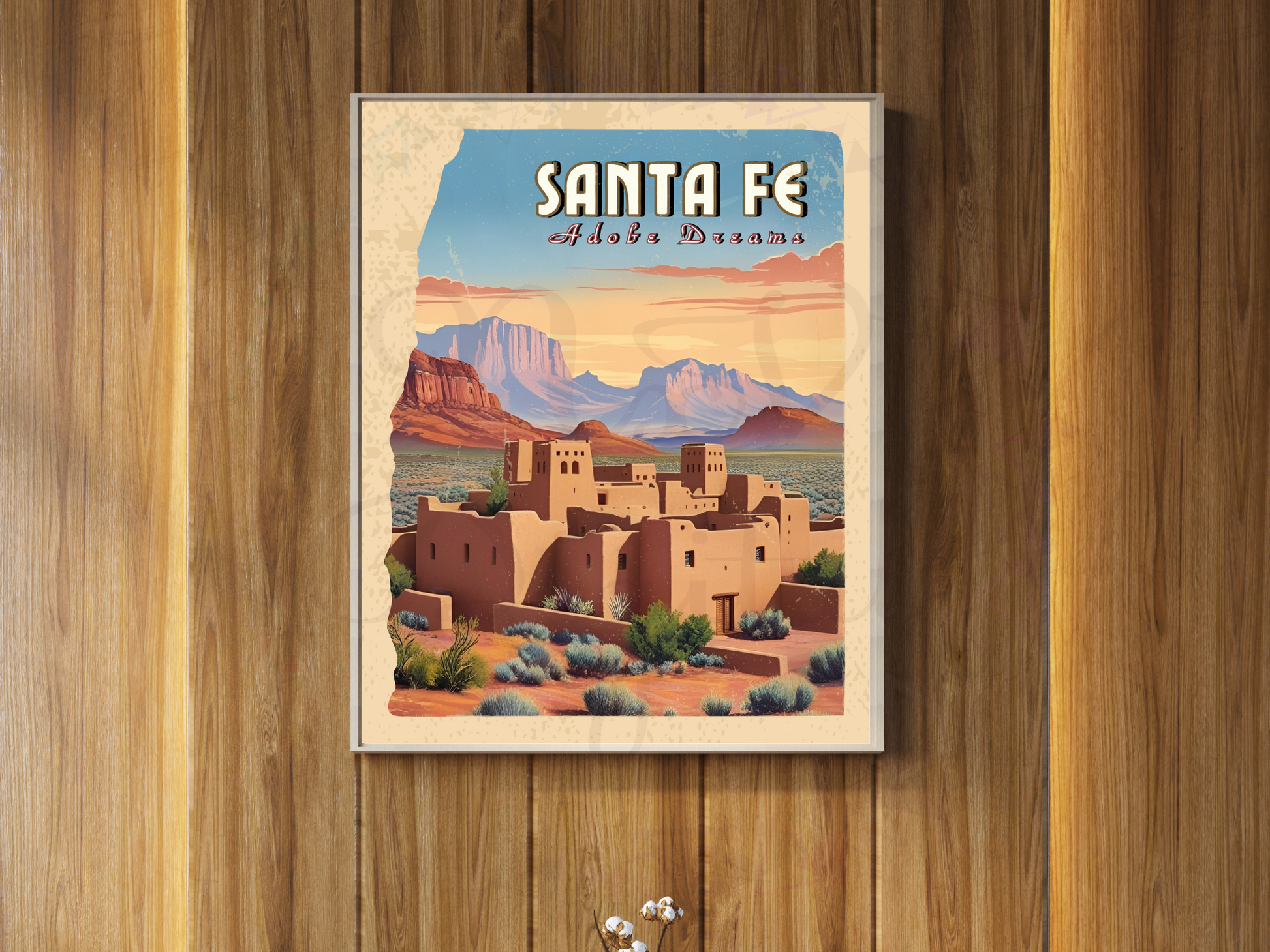 Printable New Mexico poster with classic travel poster vibes