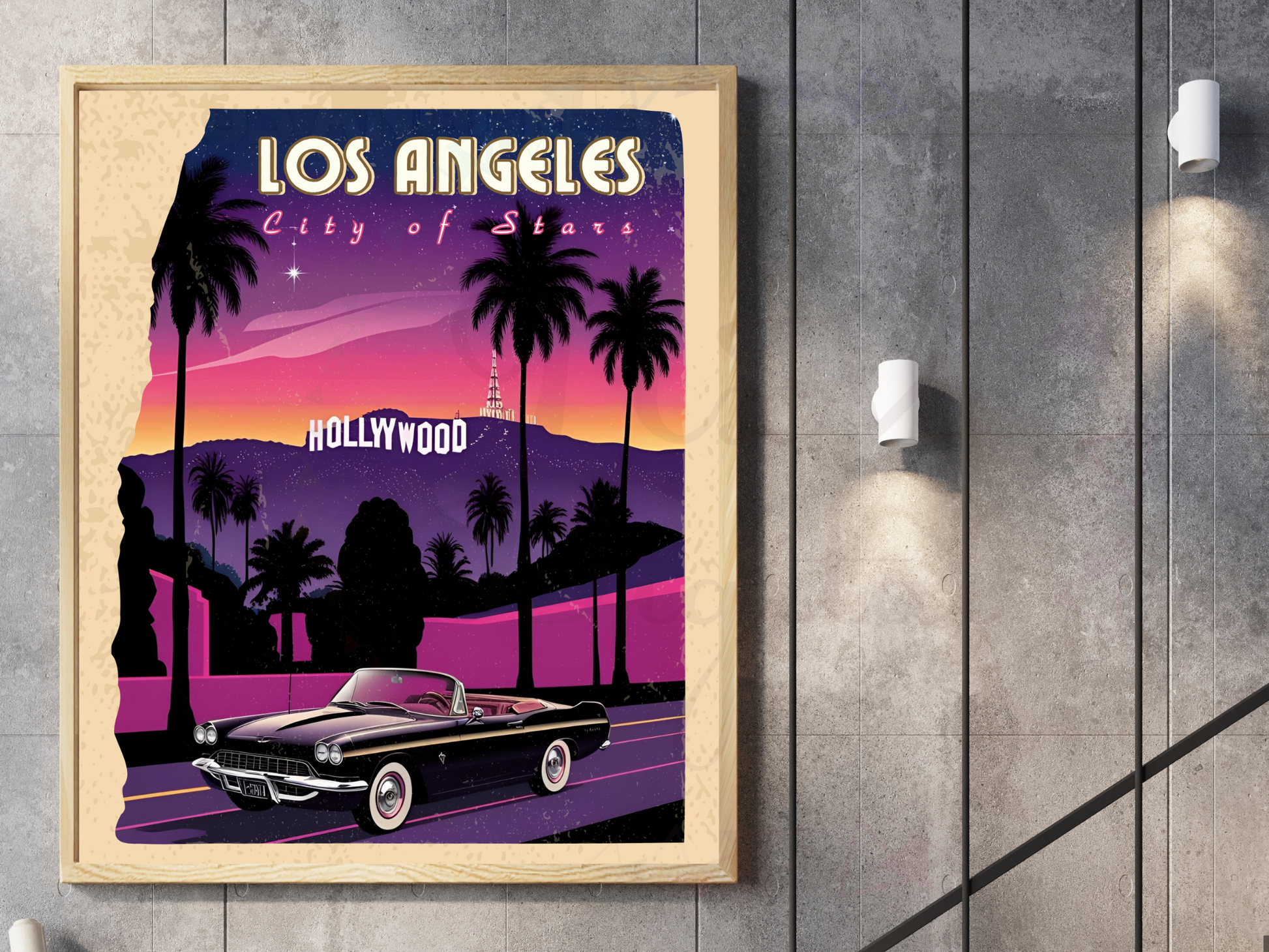 California wall decor with art deco design