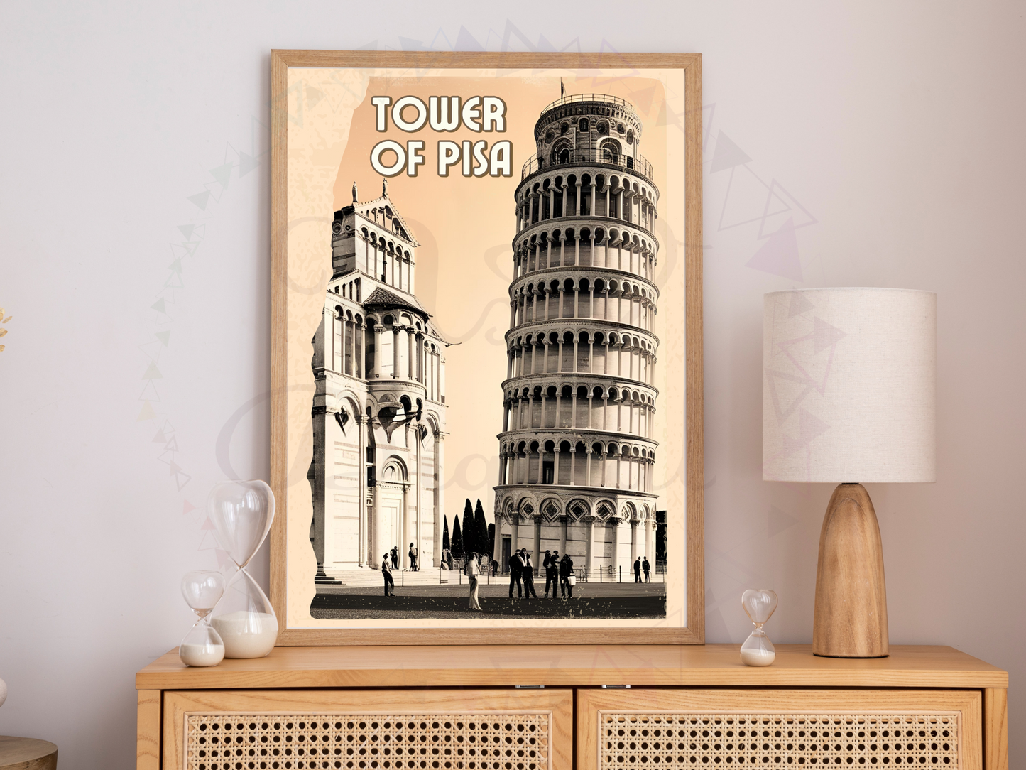 Tower of Pisa Vintage Travel Poster | Italy Printable Wall Art