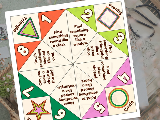 Folded shape cootie catcher held by child